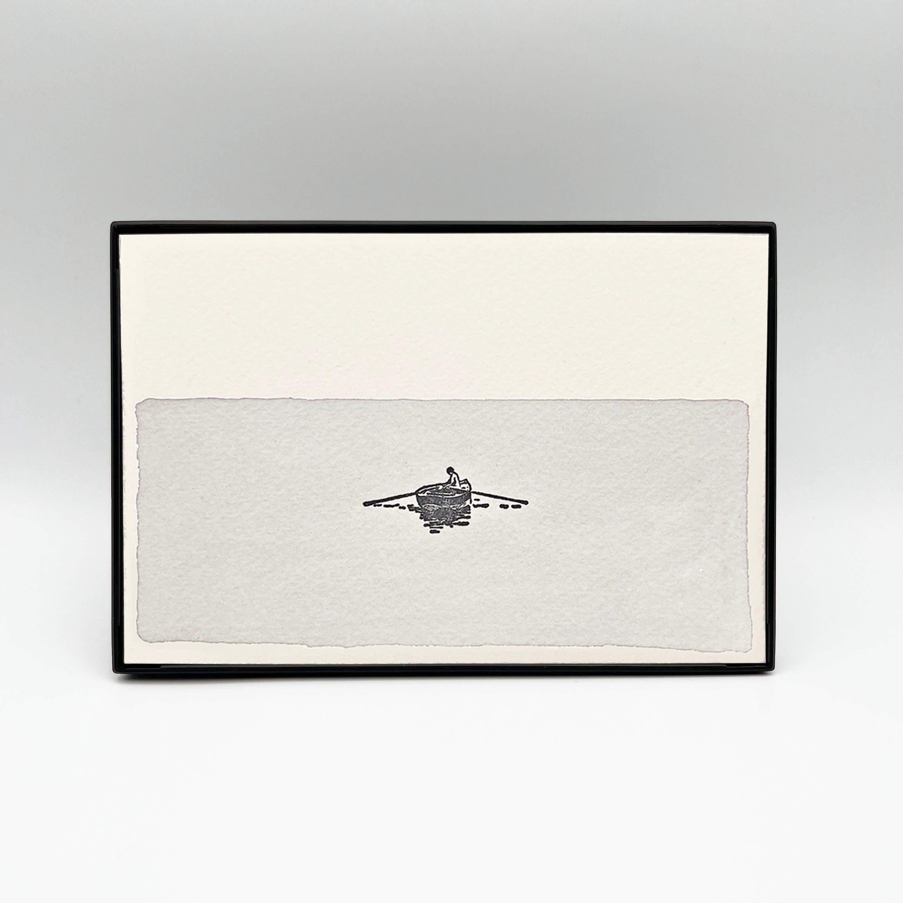4 x 6" Horizontal Rowboat in Water Artwork