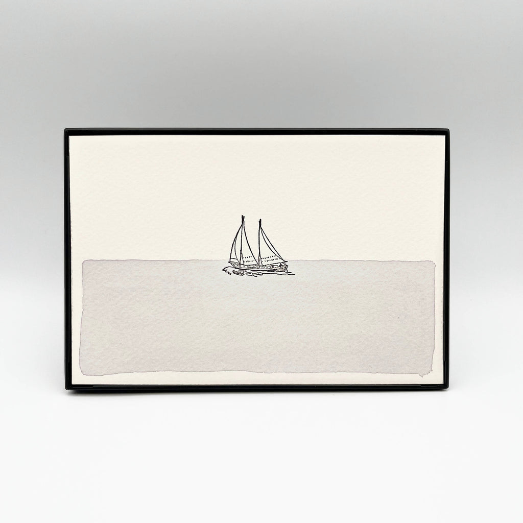 4 x 6" Horizontal Sailboat in Water Artwork