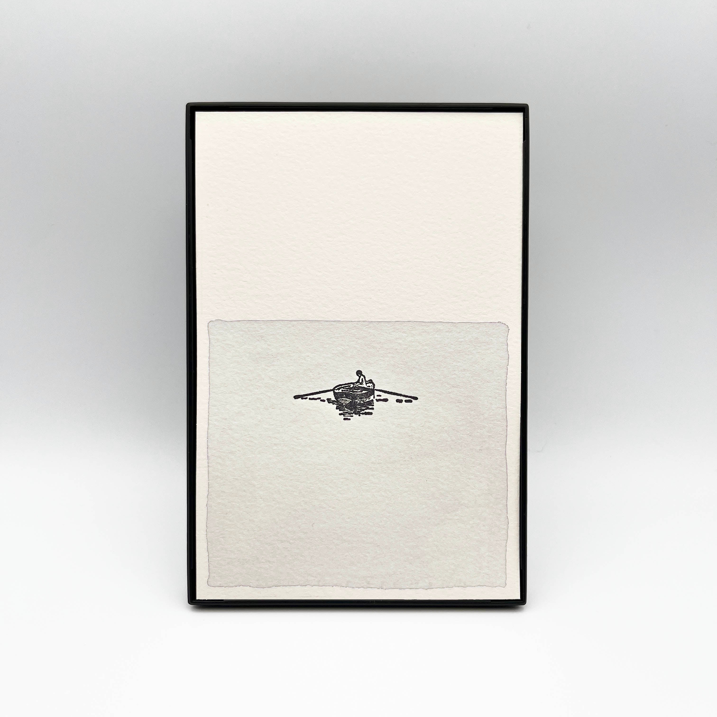 4 x 6" Vertical Rowboat in Water Artwork