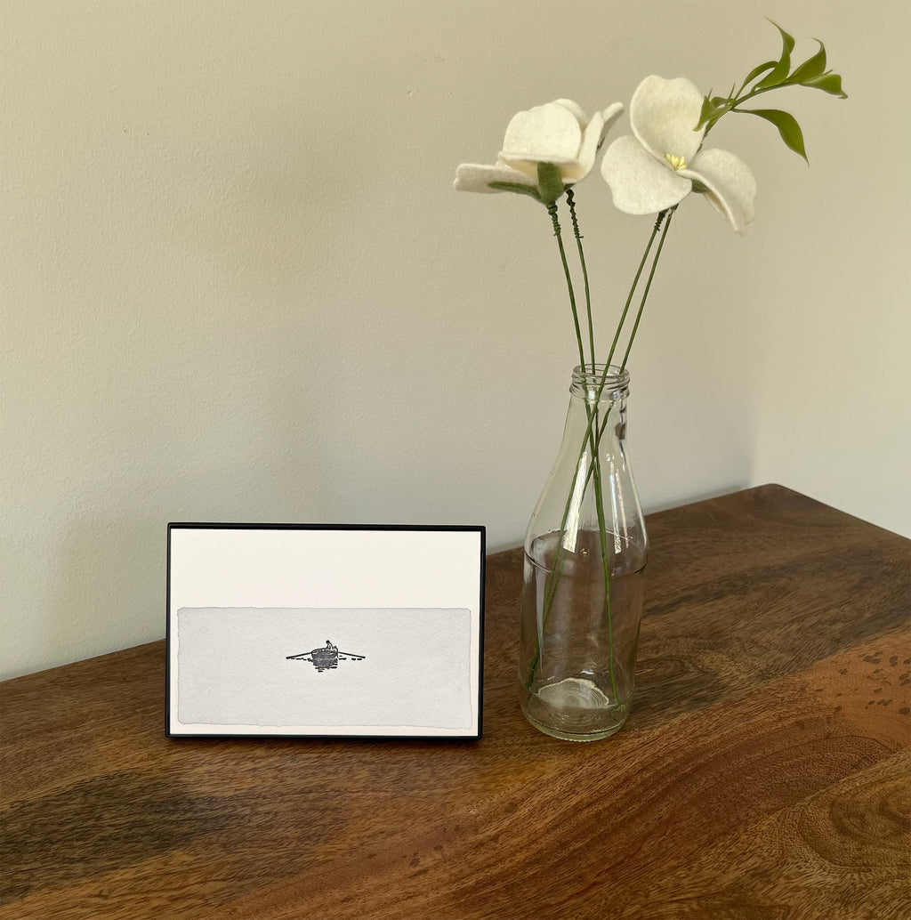 4 x 6" Horizontal Rowboat in Water Artwork