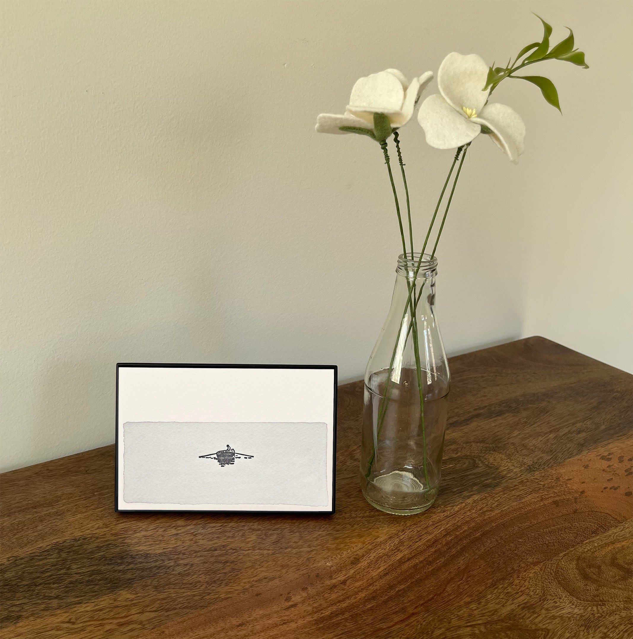 4 x 6" Horizontal Rowboat in Water Artwork