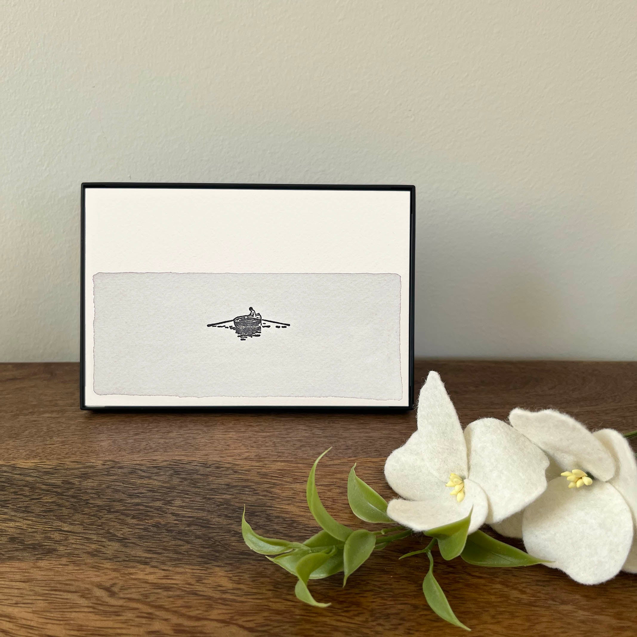 4 x 6" Horizontal Rowboat in Water Artwork