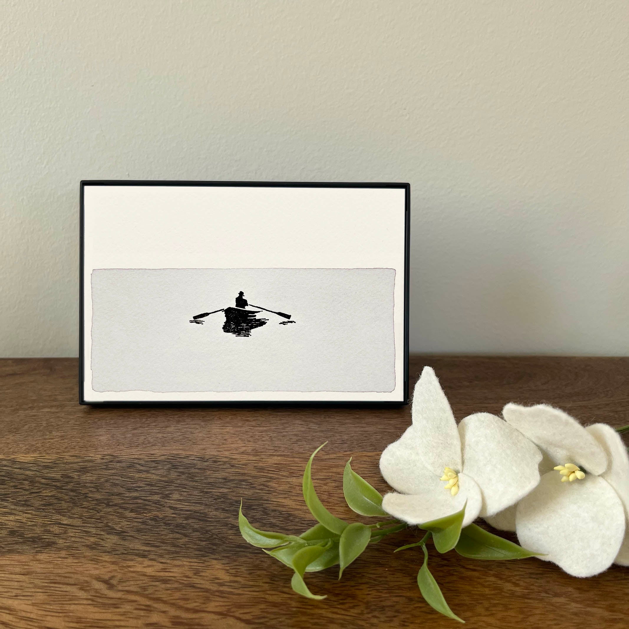 4 x 6" Horizontal Rowboat in Water II Artwork