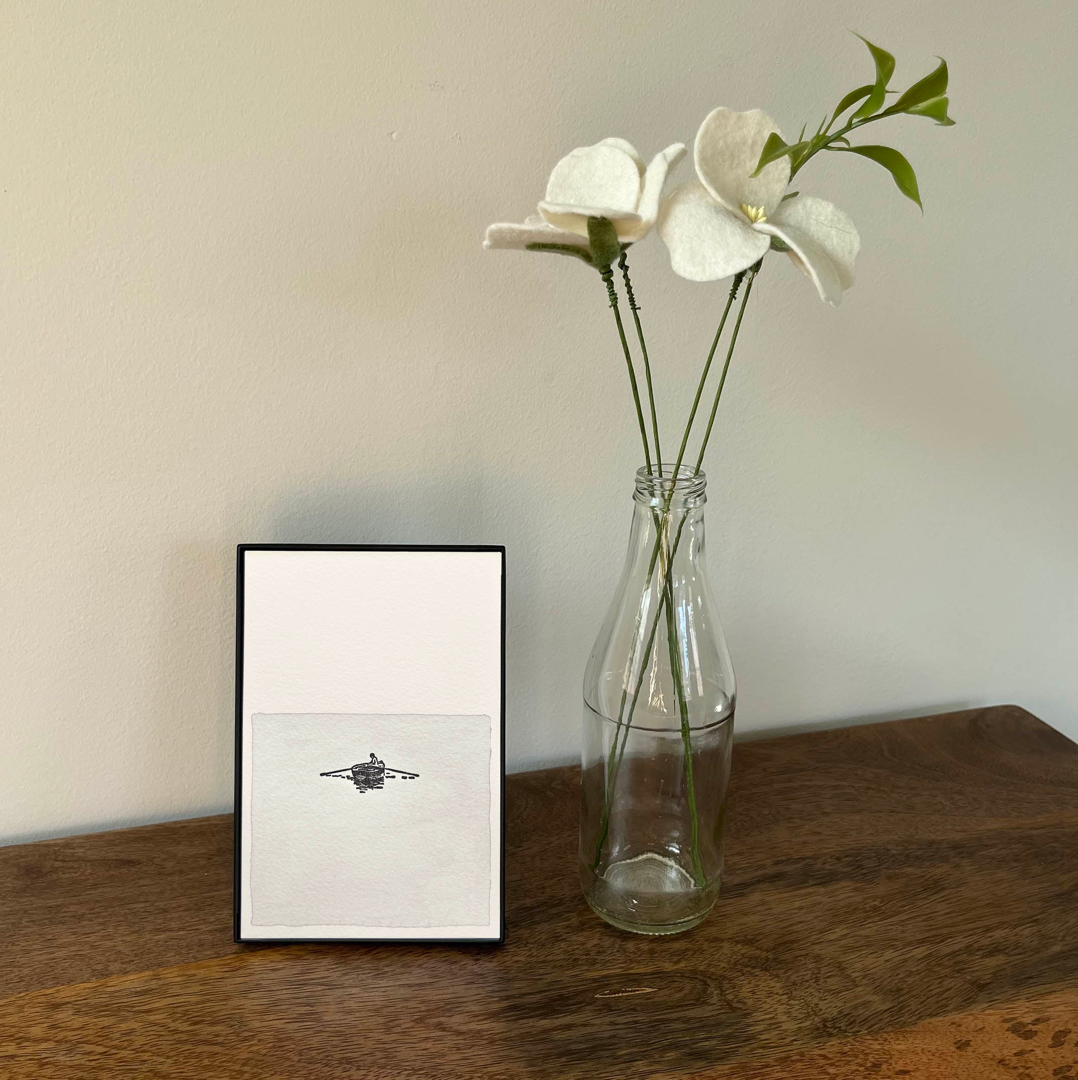 4 x 6" Vertical Rowboat in Water Artwork