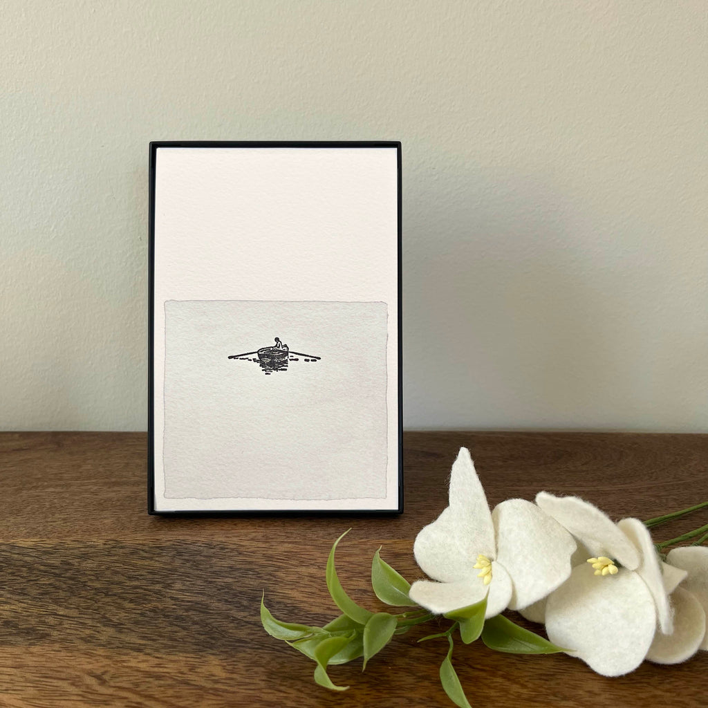 4 x 6" Vertical Rowboat in Water Artwork
