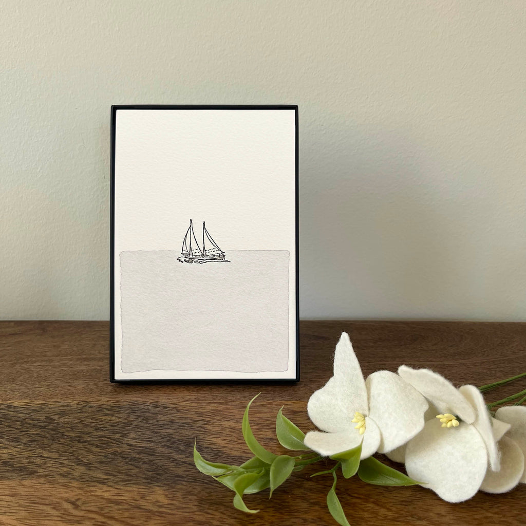 4 x 6" Vertical Sailboat in Water Artwork