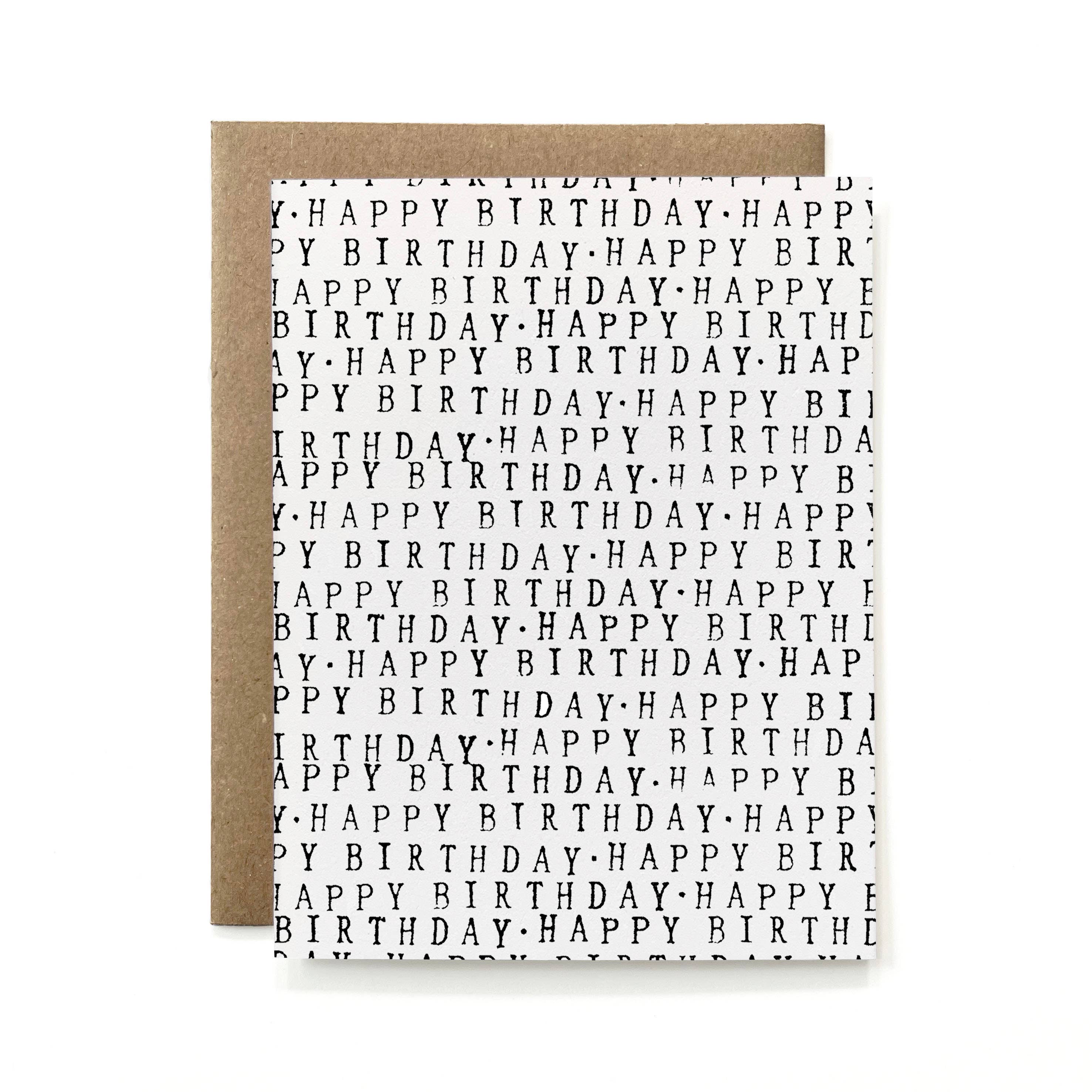 100% Recycled Minimalist Birthday Card