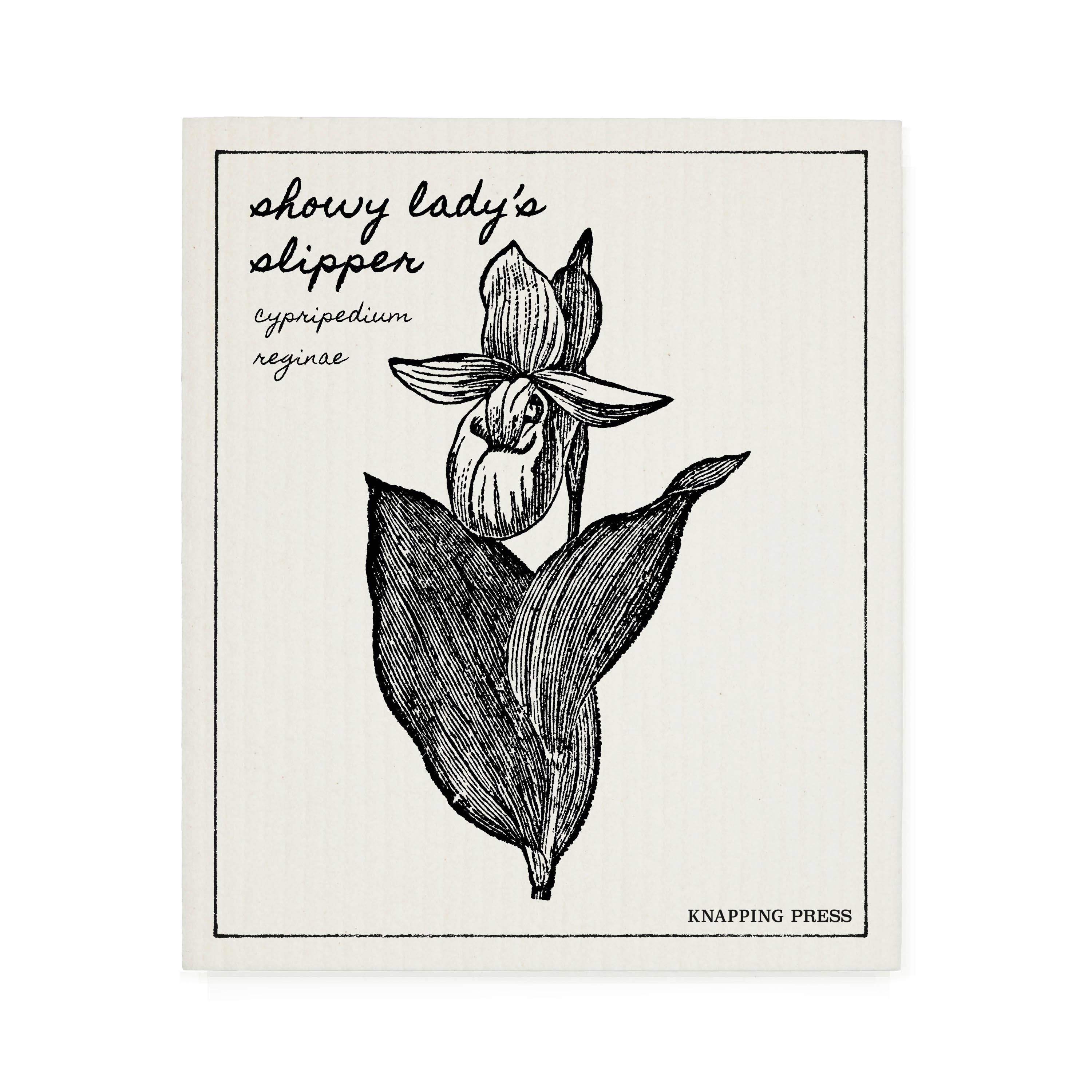 Swedish Dishcloth - Showy Lady's Slipper