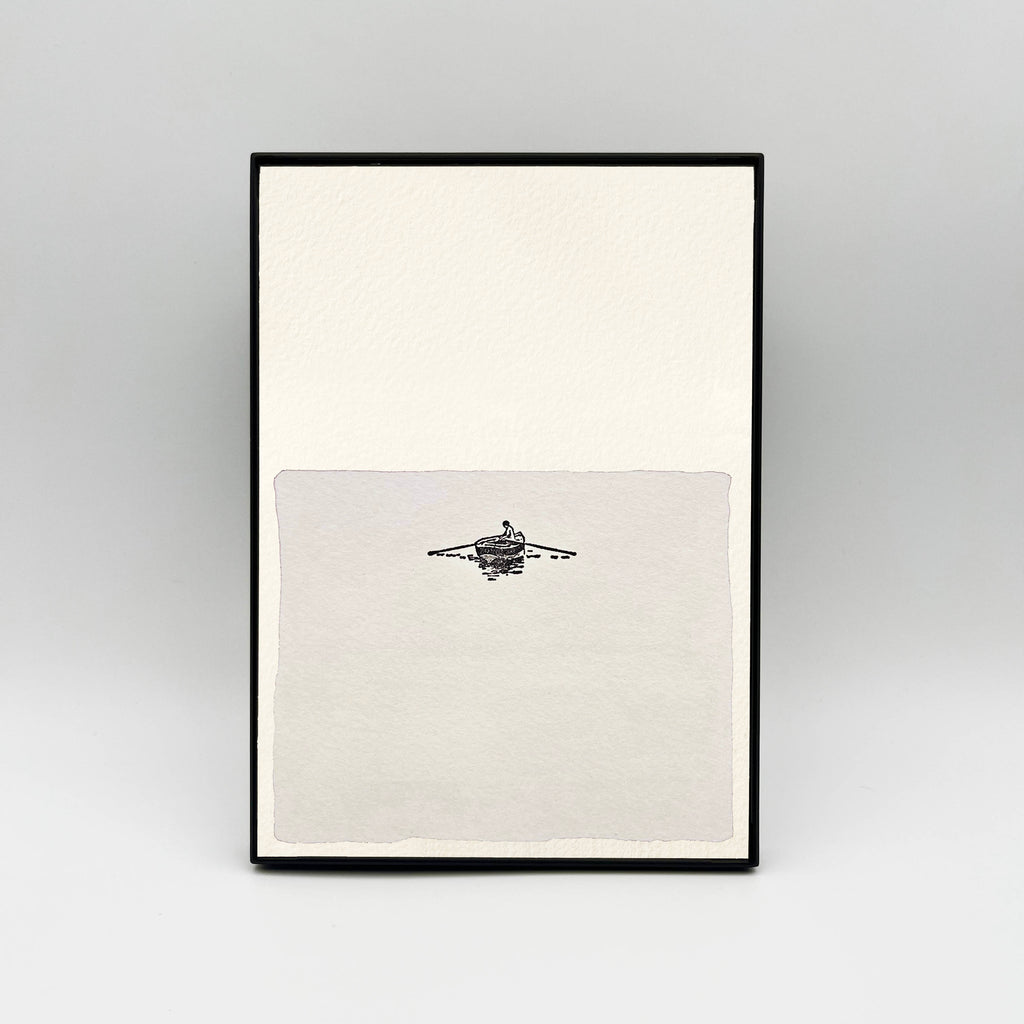 5 x 7" Vertical Rowboat in Water Artwork