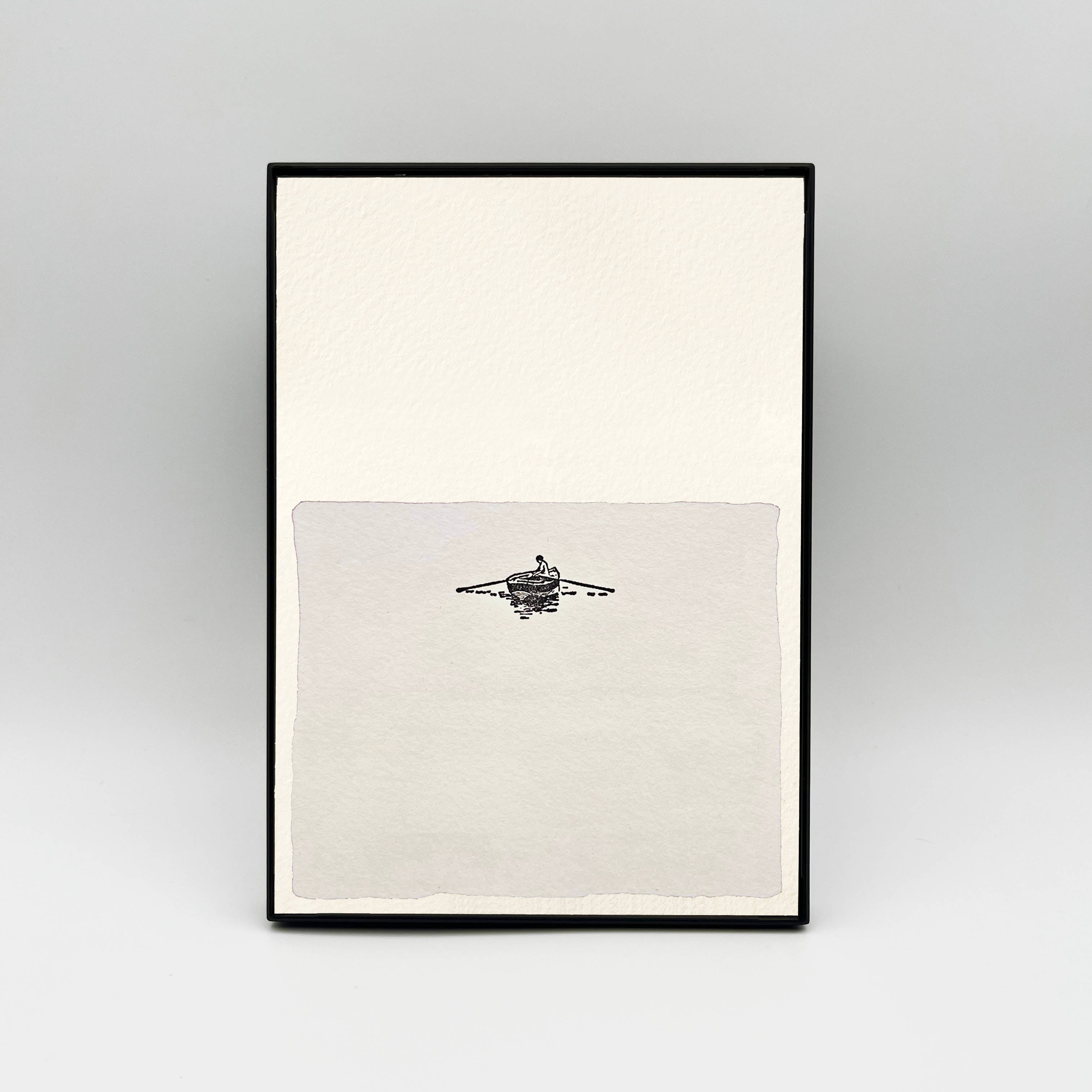 5 x 7" Vertical Rowboat in Water Artwork