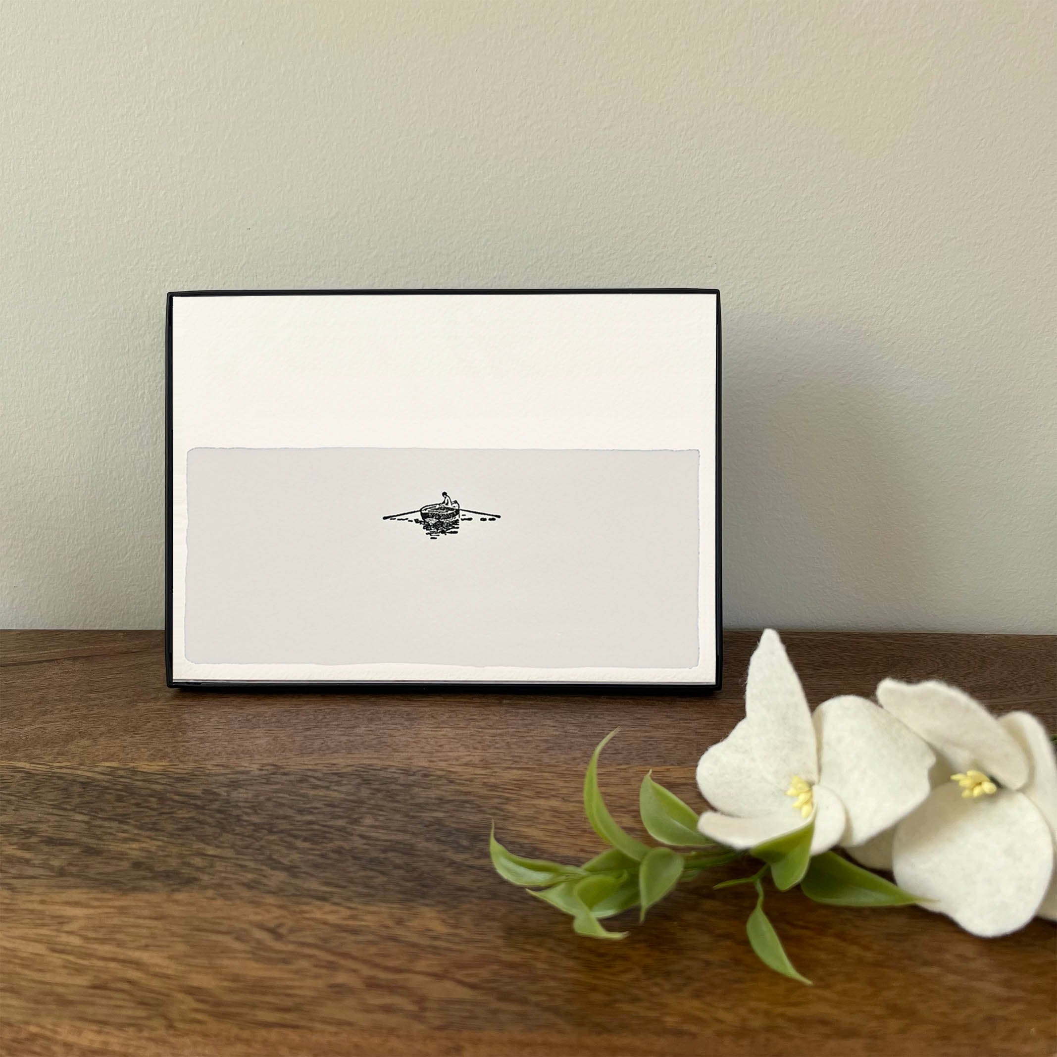 5 x 7" Horizontal Rowboat in Water Artwork