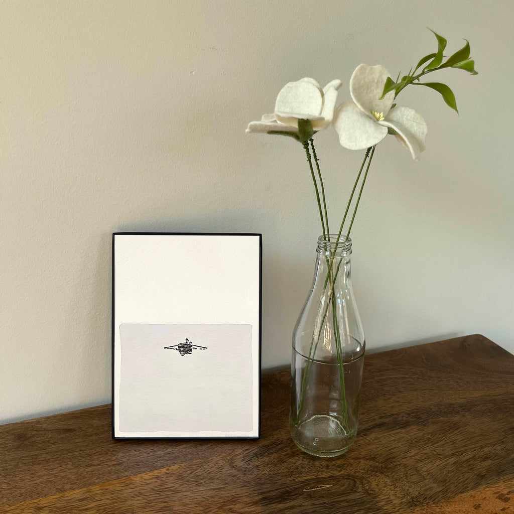 5 x 7" Vertical Rowboat in Water Artwork