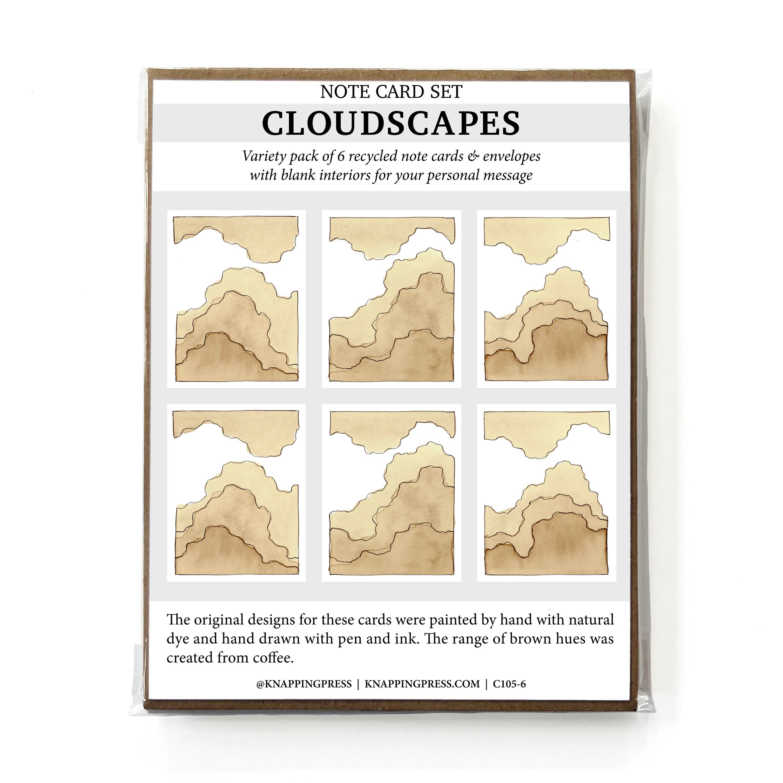 Set of 6 - 100% Recycled Cloudscape Card Collection