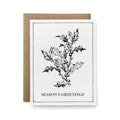 100% Recycled Season's Greetings Card - B&W Holly