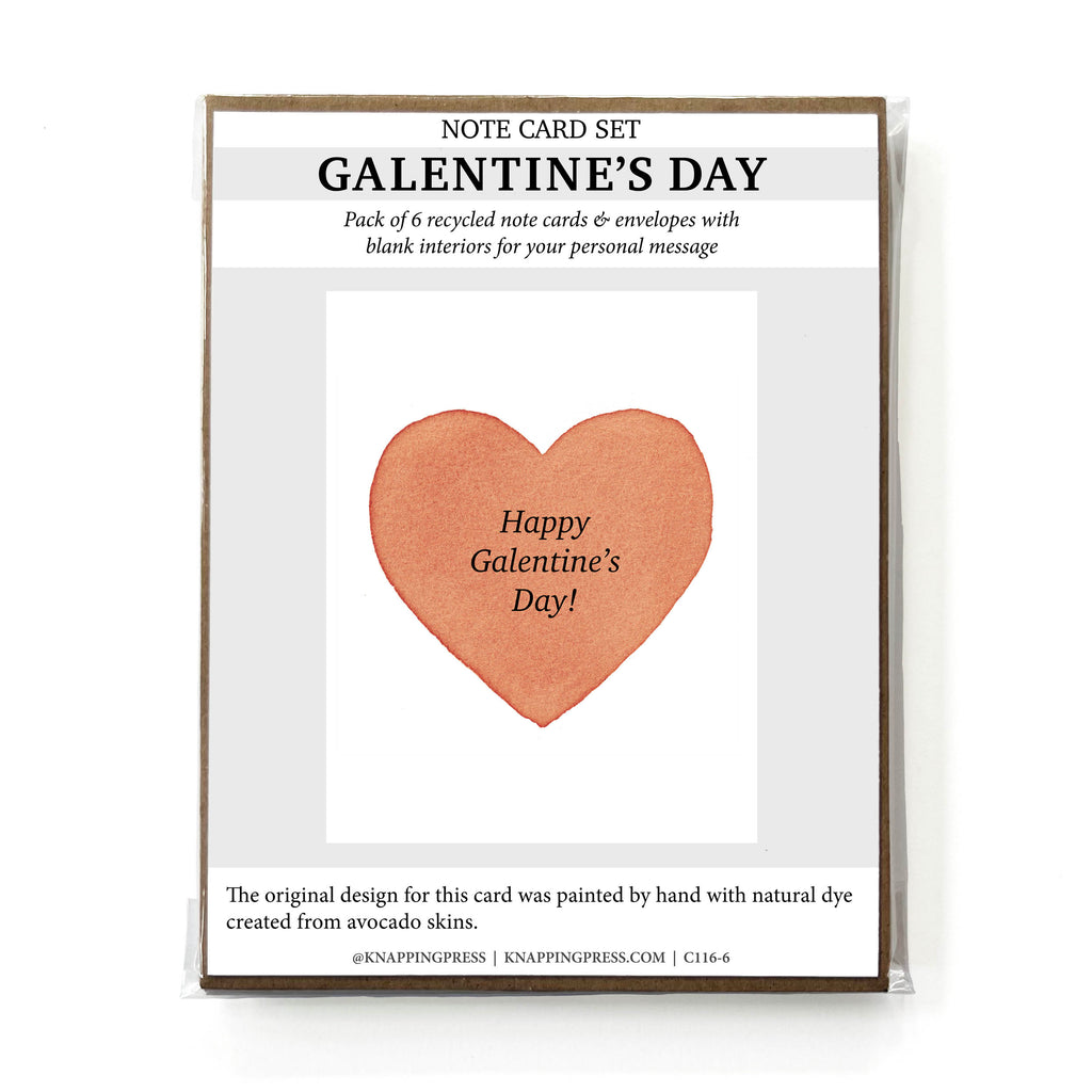 Set of 6 - 100% Recycled Galentine's Day Cards