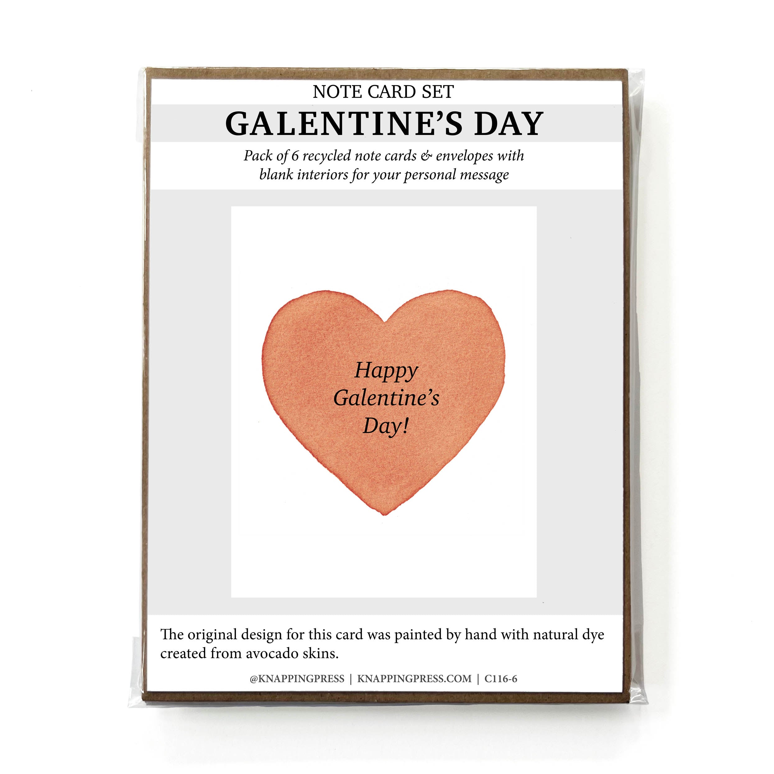 Set of 6 - 100% Recycled Galentine's Day Cards