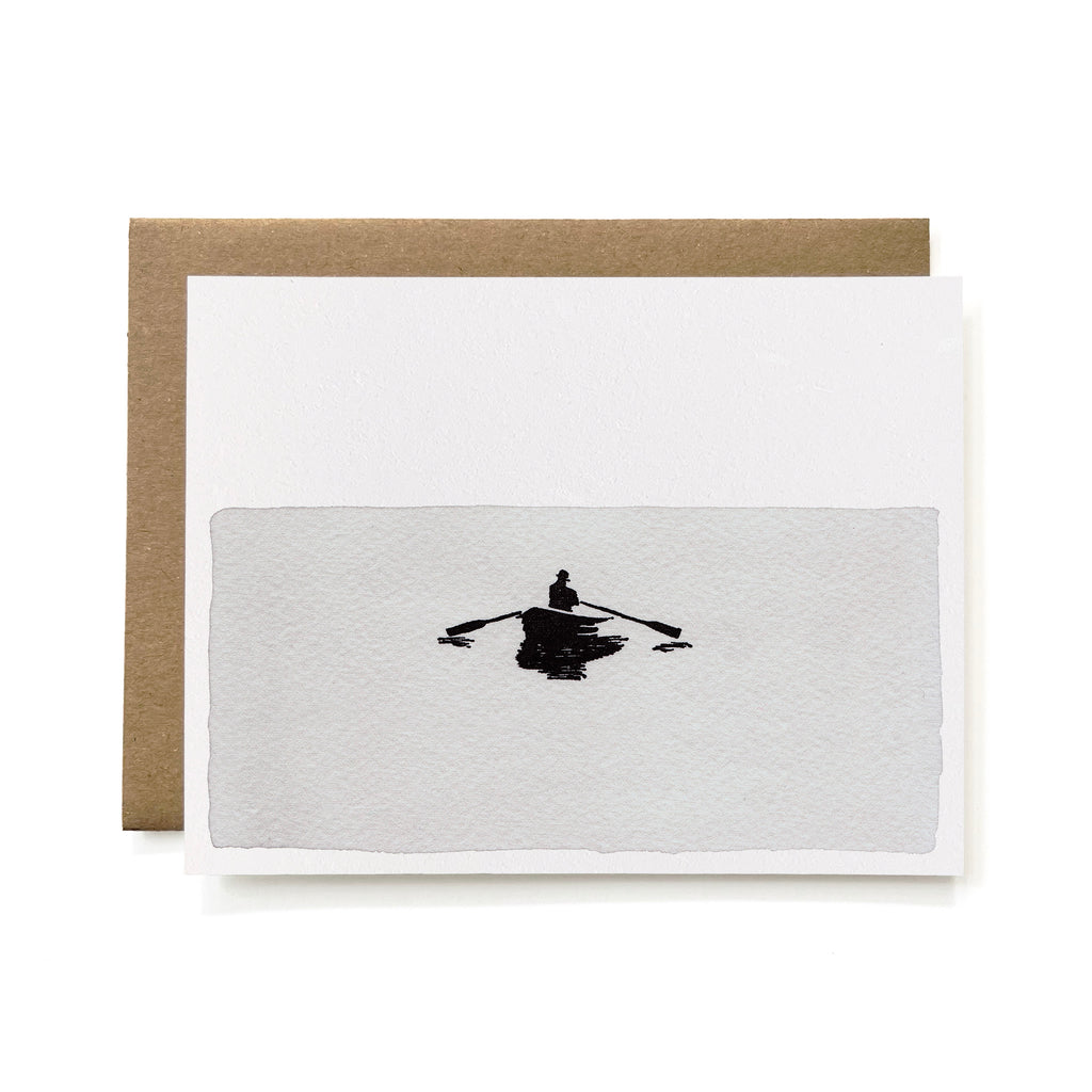 100% Recycled Horizontal Rowboat in Water Card