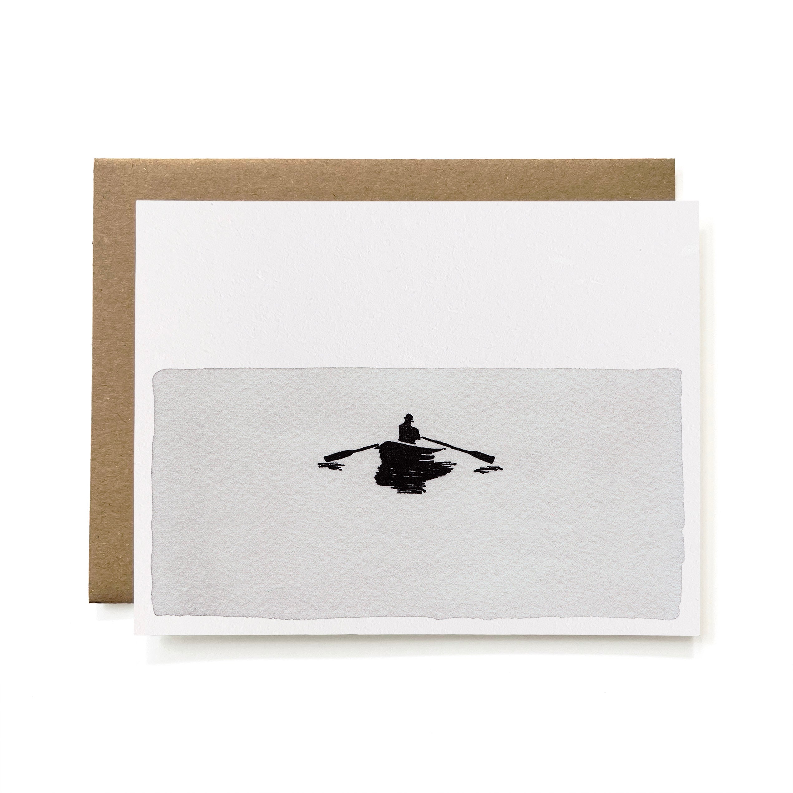 100% Recycled Horizontal Rowboat in Water Card