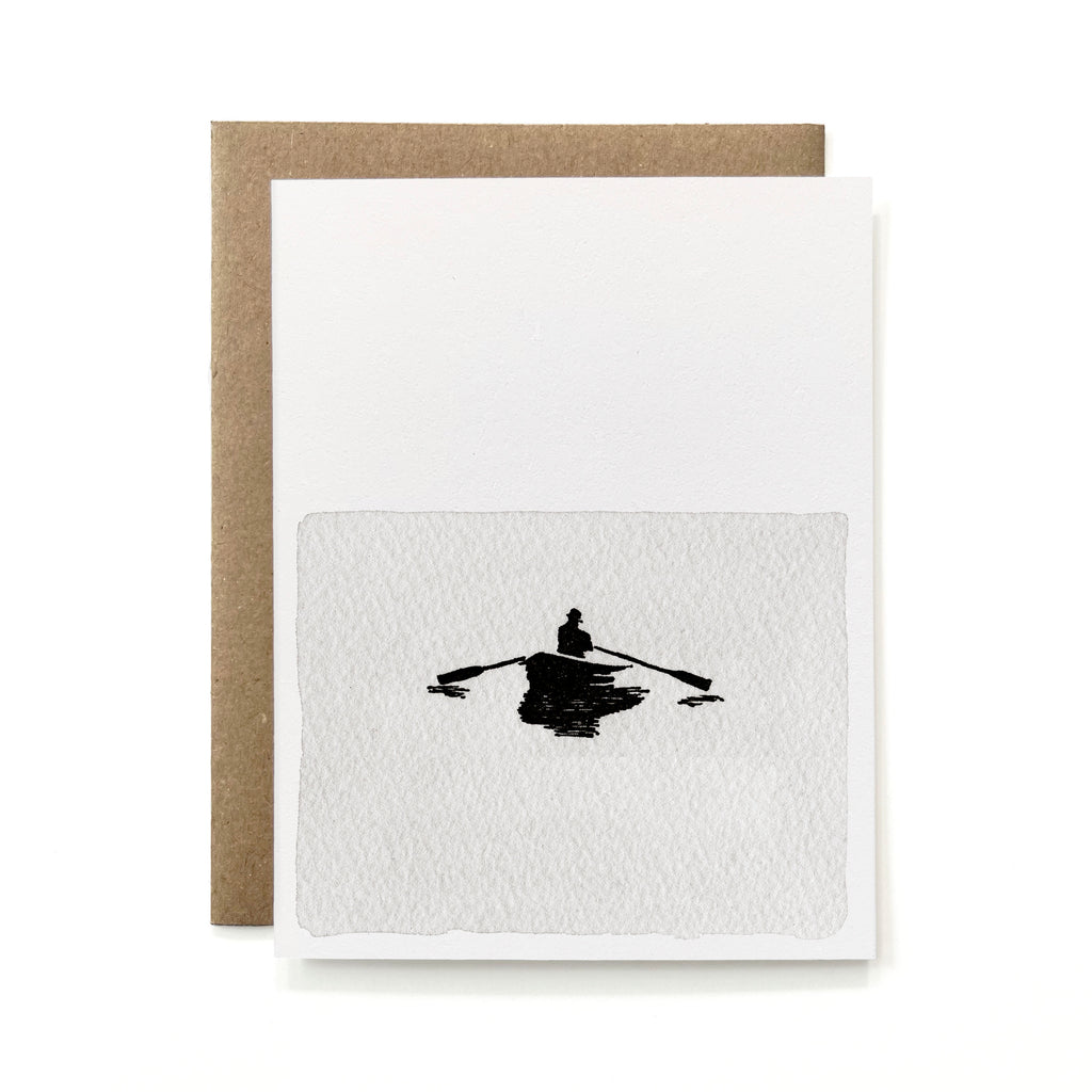 100% Recycled Vertical Rowboat in Water Card