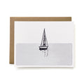 100% Recycled Horizontal Sailboat in Water Card