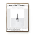 Set of 6 - 100% Recycled Note Cards - Vertical Sailboat