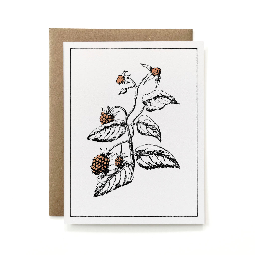 100% Recycled Painted Botanical Card - Blackberry Plant