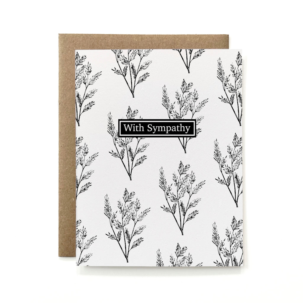 Set of 6 - 100% Recycled Sympathy Cards - Tea Tree