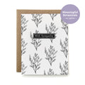 100% Recycled Botanical Sympathy Card - B&W Tea Tree
