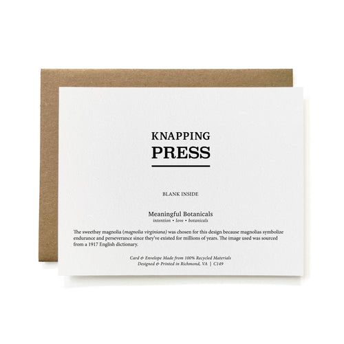100% Recycled Botanical Sending Love Card - B&W Magnolia
