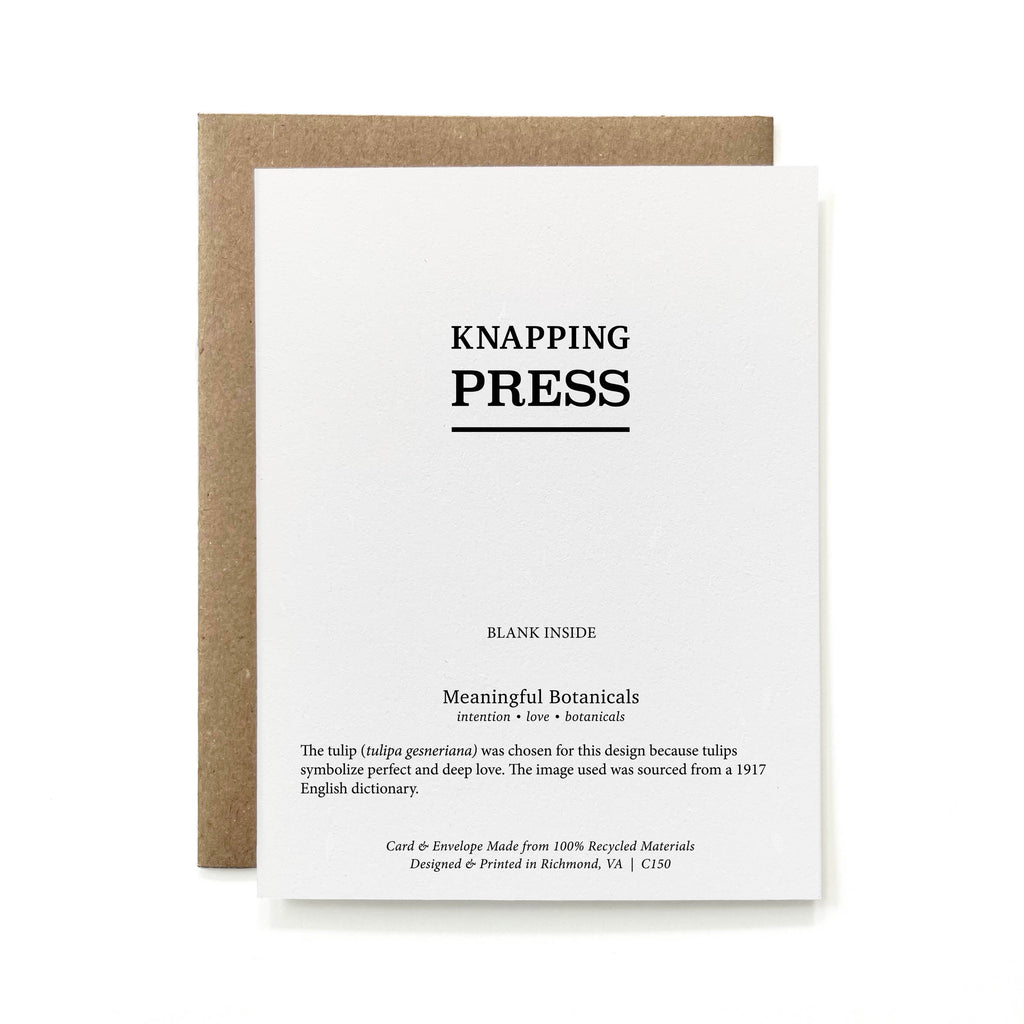 100% Recycled Loving You is the Best Thing Card - B&W Tulip