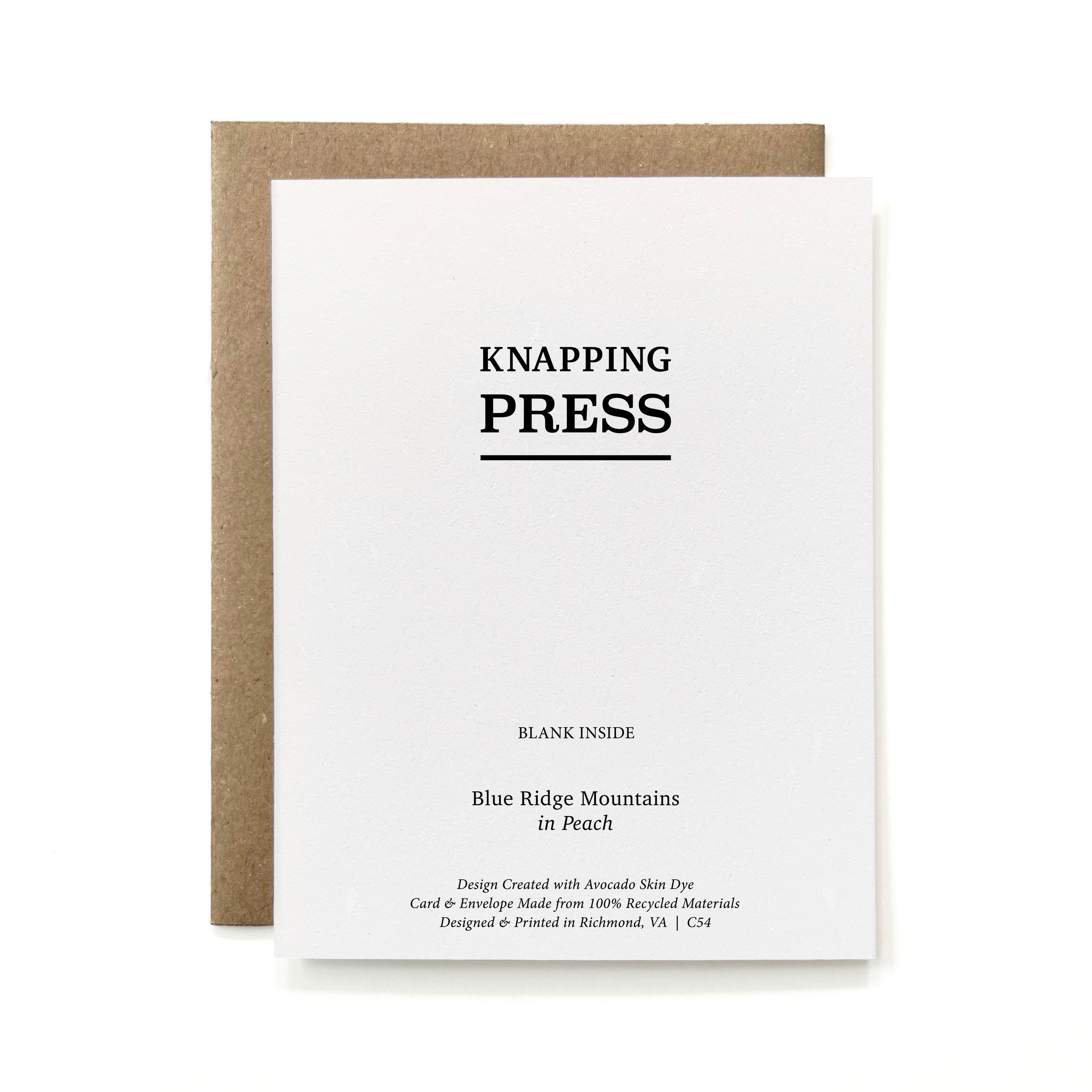 100% Recycled Blue Ridge Mountains in Peach Card