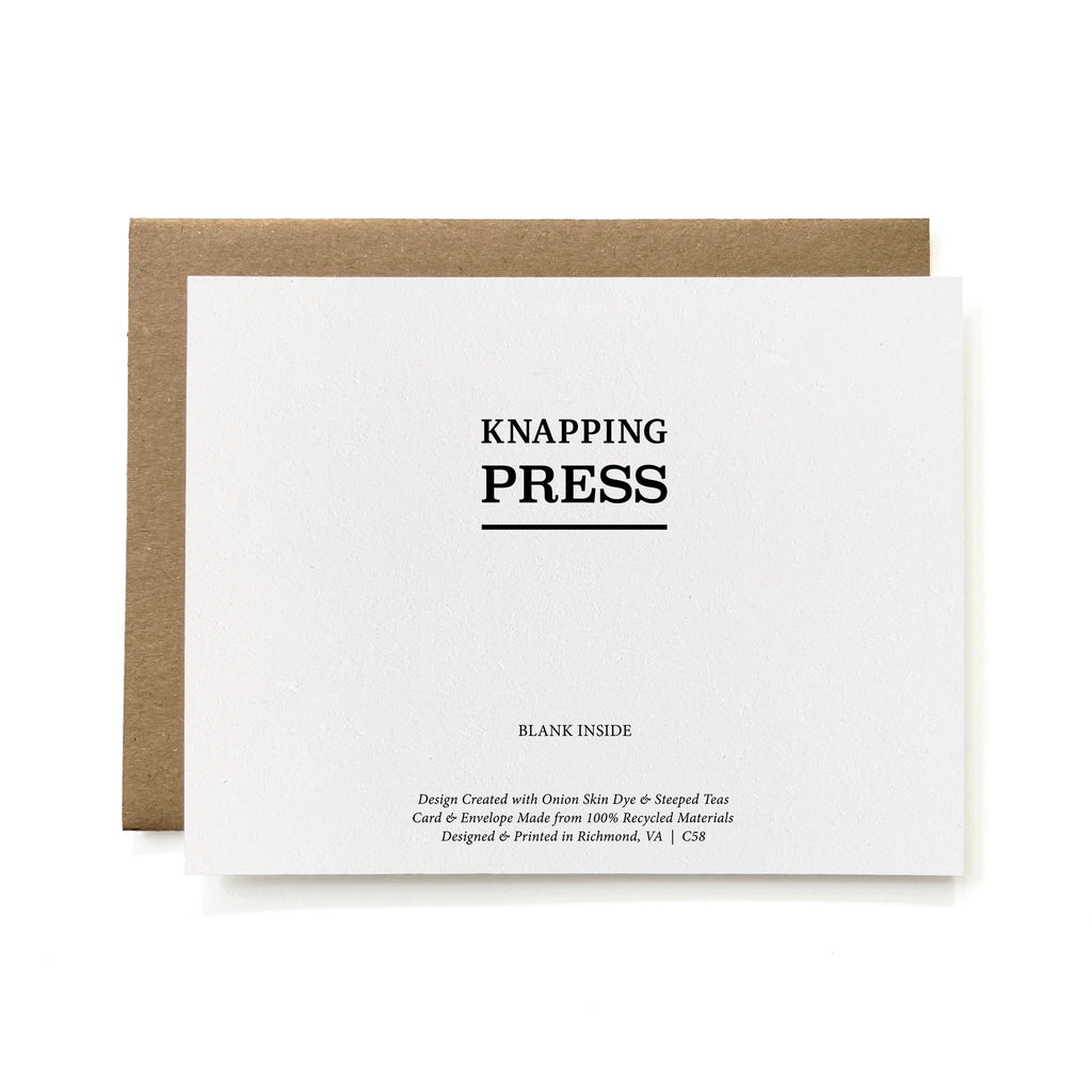 100% Recycled Natural Dye Thank You Card - Horiz. Stripes