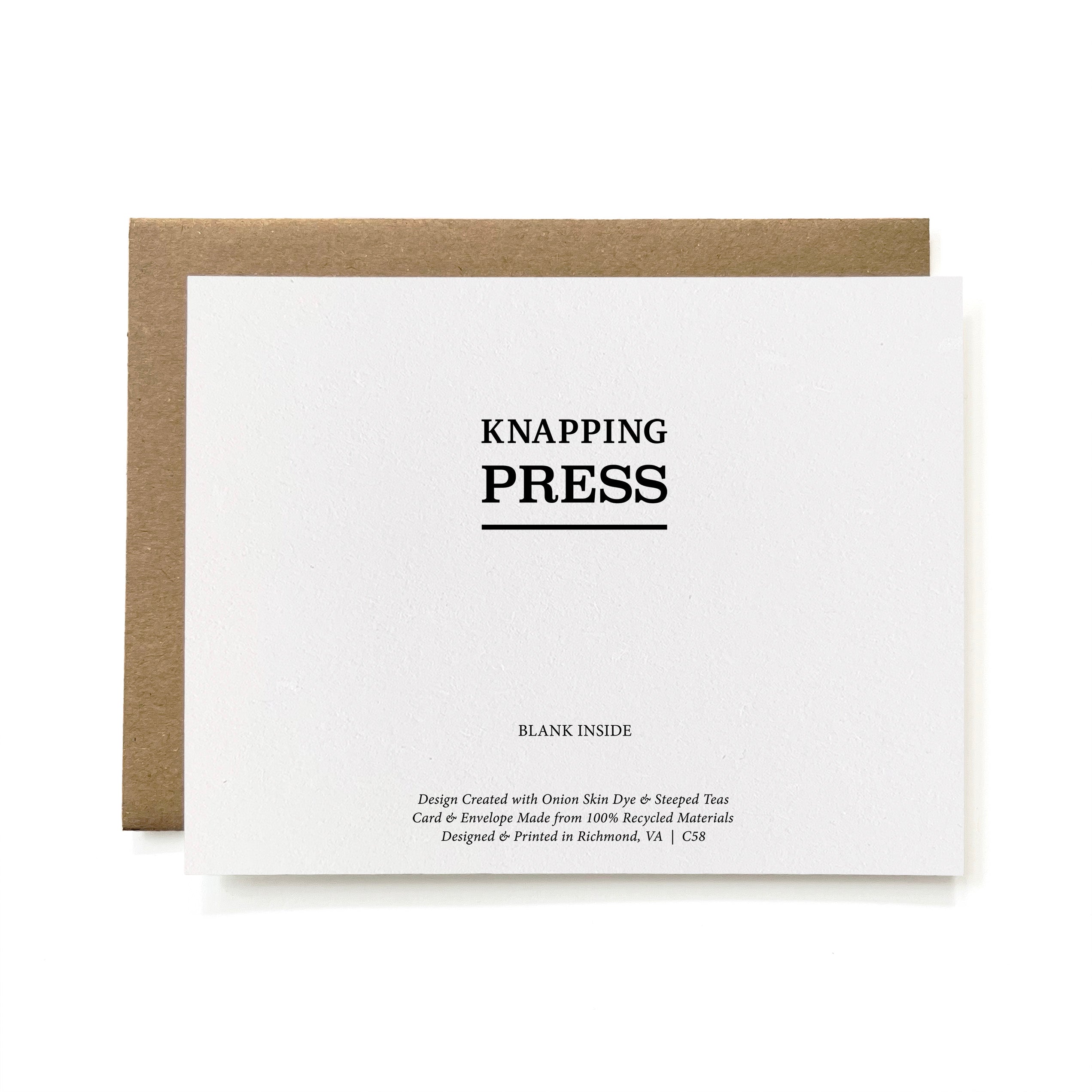 100% Recycled Natural Dye Thank You Card - Horiz. Stripes