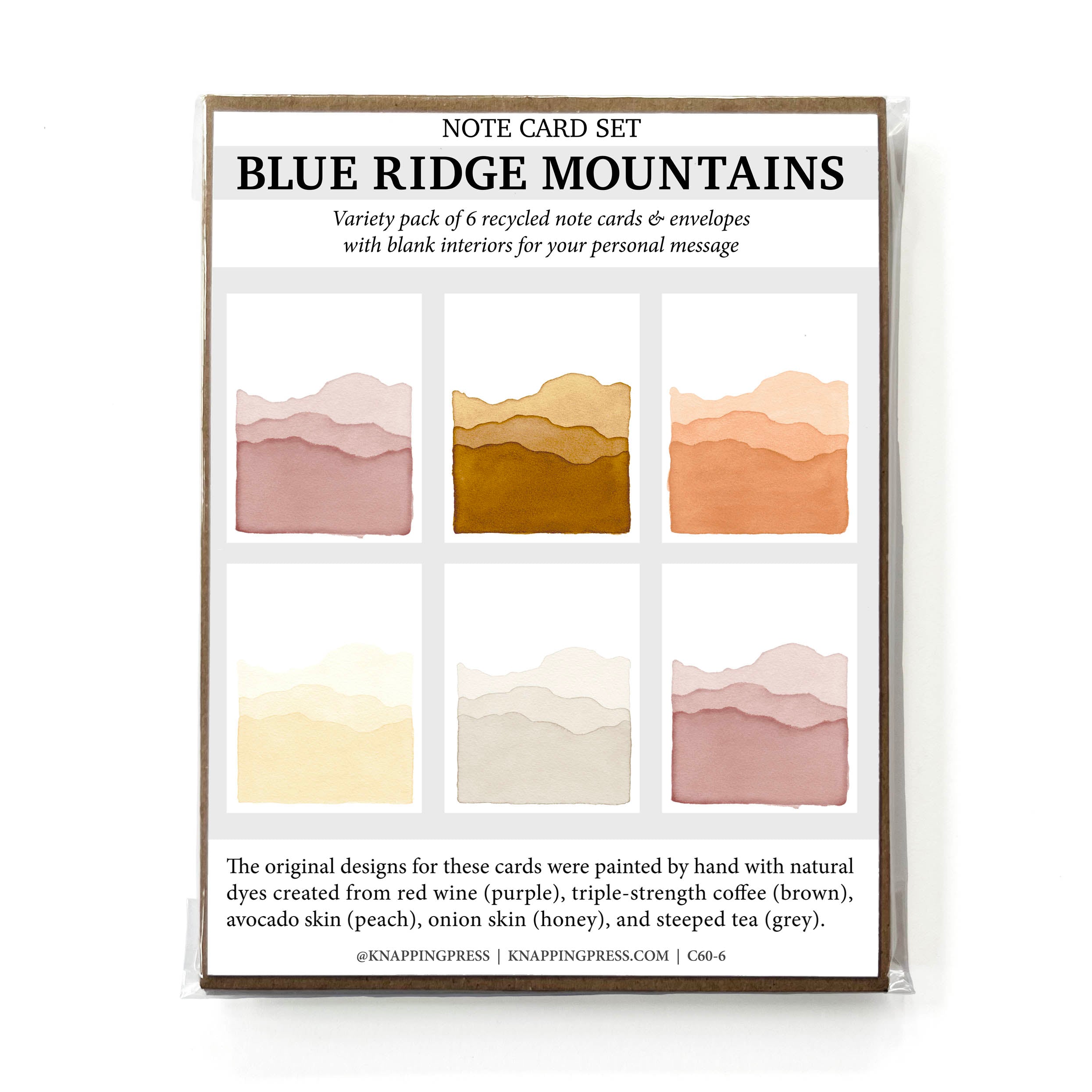Set of 6 - 100% Recycled Blue Ridge Mountains Card Collection