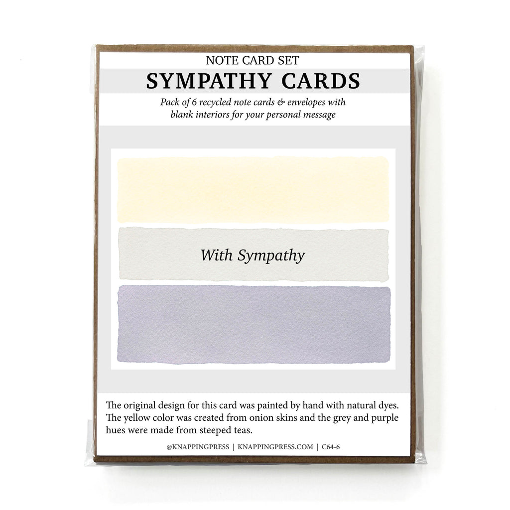 Set of 6 - 100% Recycled Sympathy Cards - Horizontal Stripes