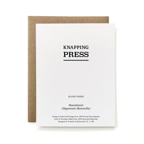 100% Recycled B&W Botanical Card - Manchineel Branch
