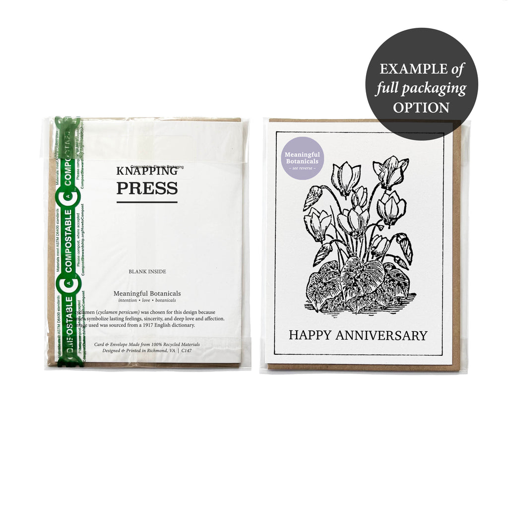100% Recycled Botanical Birthday Card - B&W Pear Tree