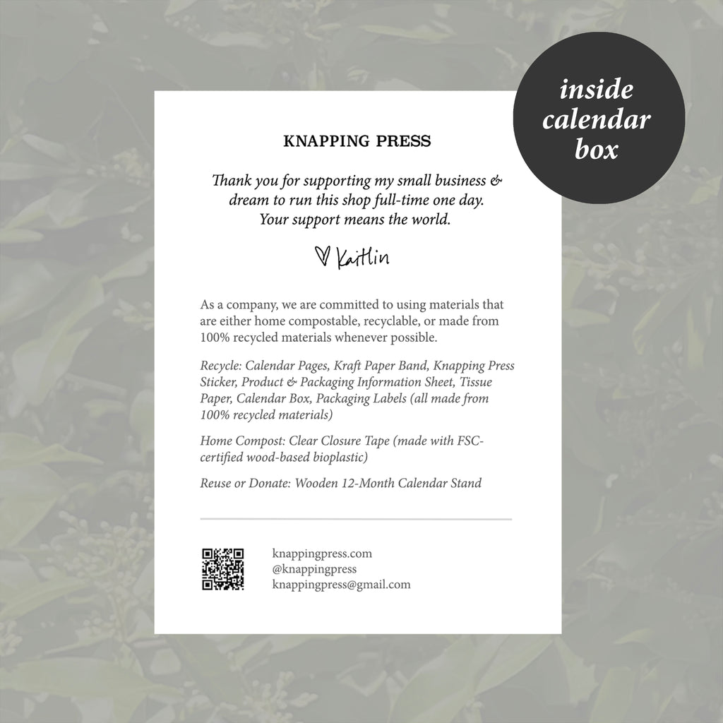 2027 Mini Desk Calendar | Seasonal Harvest
