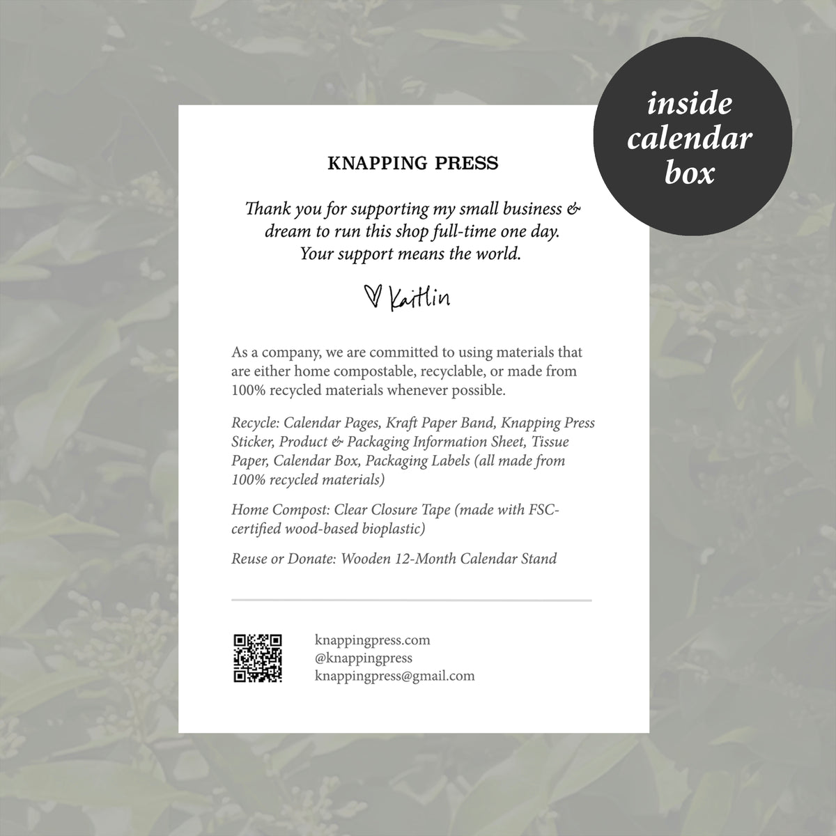 2027 Mini Desk Calendar | Seasonal Harvest