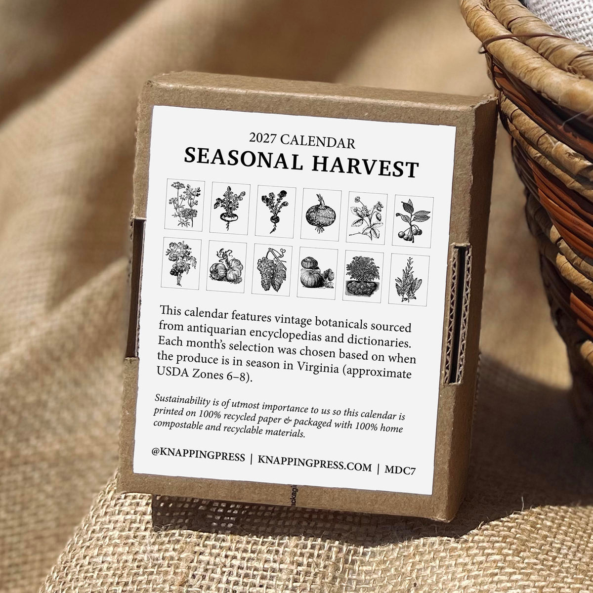 2027 Mini Desk Calendar | Seasonal Harvest