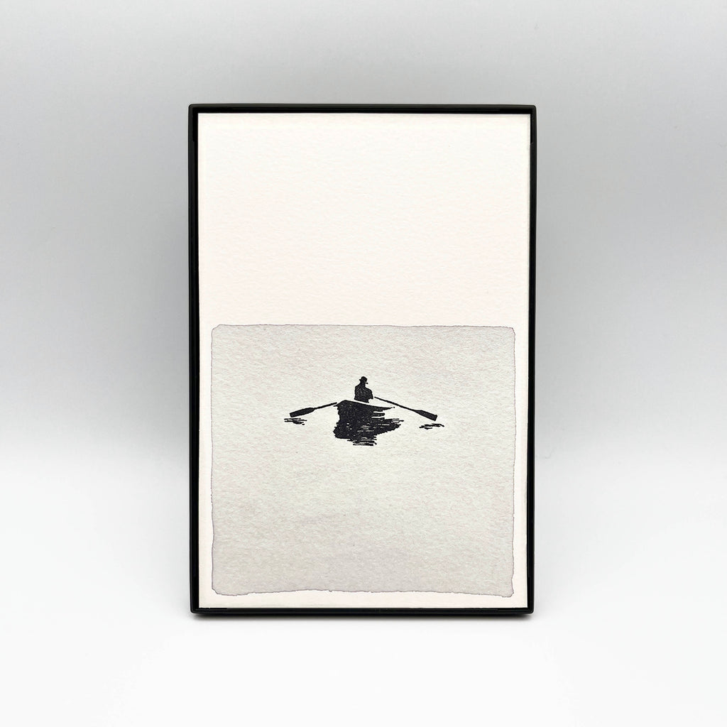 4 x 6" Vertical Rowboat in Water II Artwork