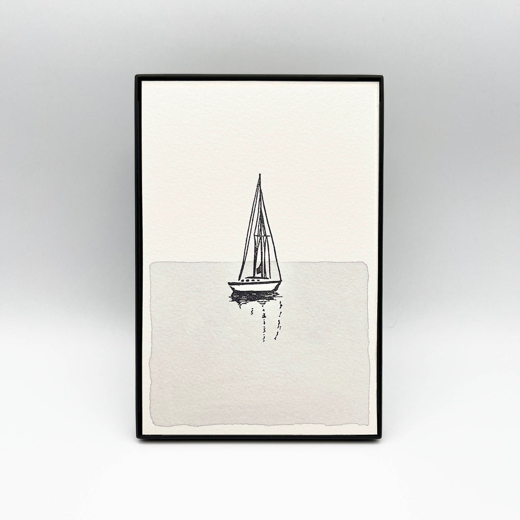 4 x 6" Vertical Sailboat in Water II Artwork