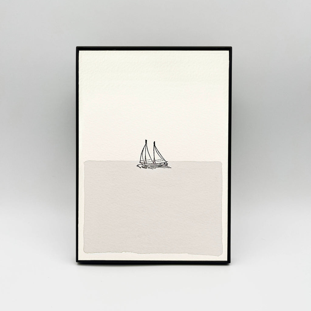 5 x 7" Vertical Sailboat in Water Artwork