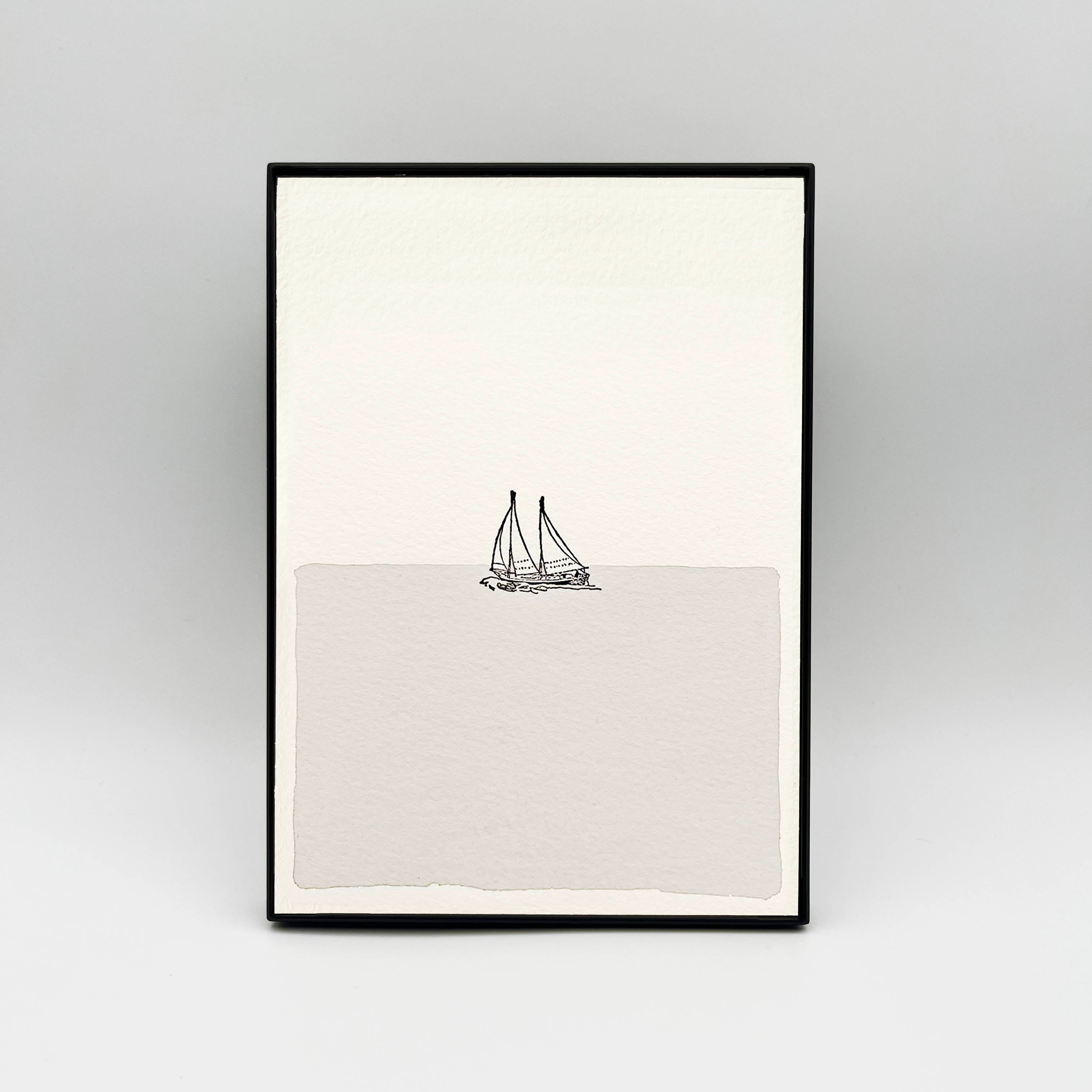 5 x 7" Vertical Sailboat in Water Artwork