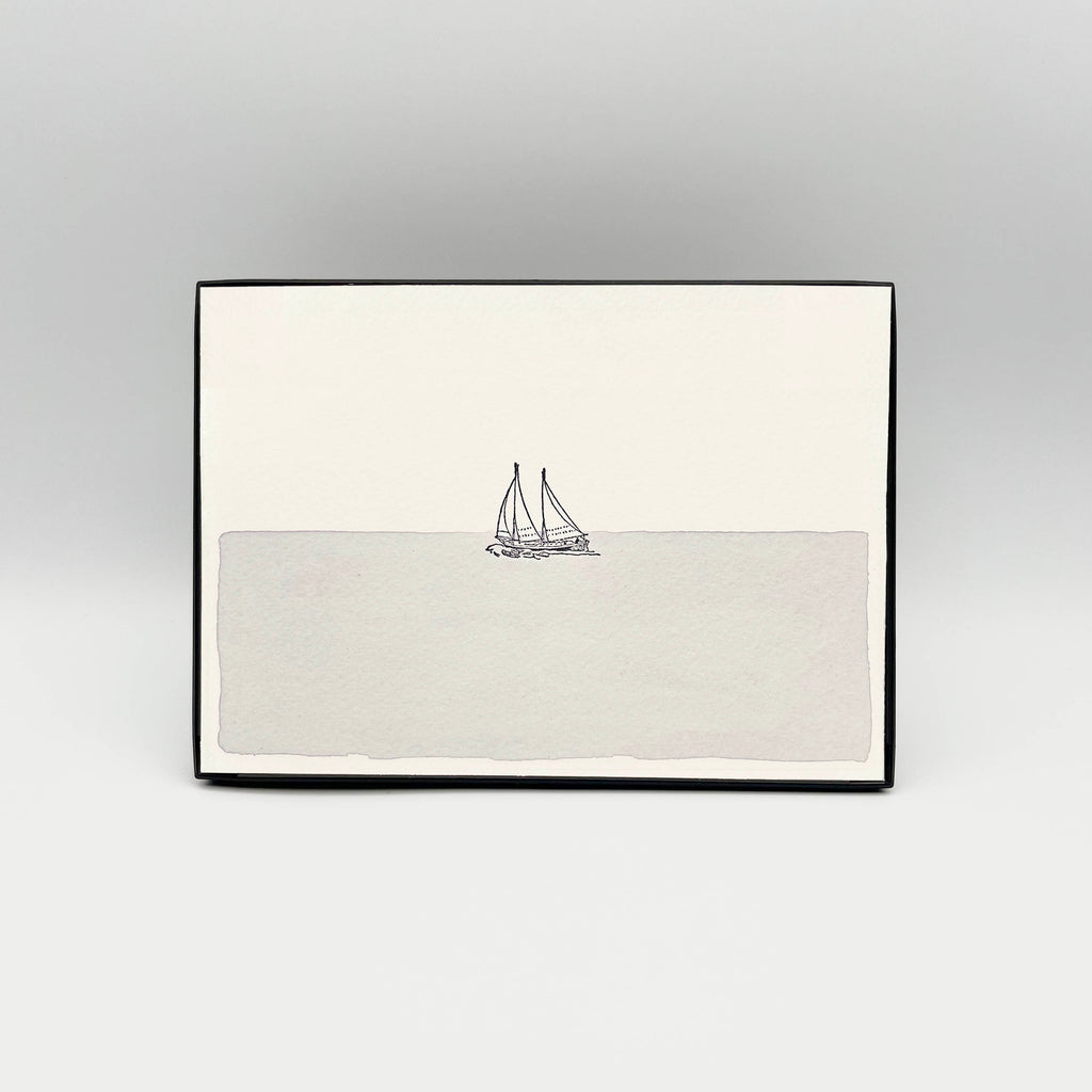 5 x 7" Horizontal Sailboat in Water Artwork
