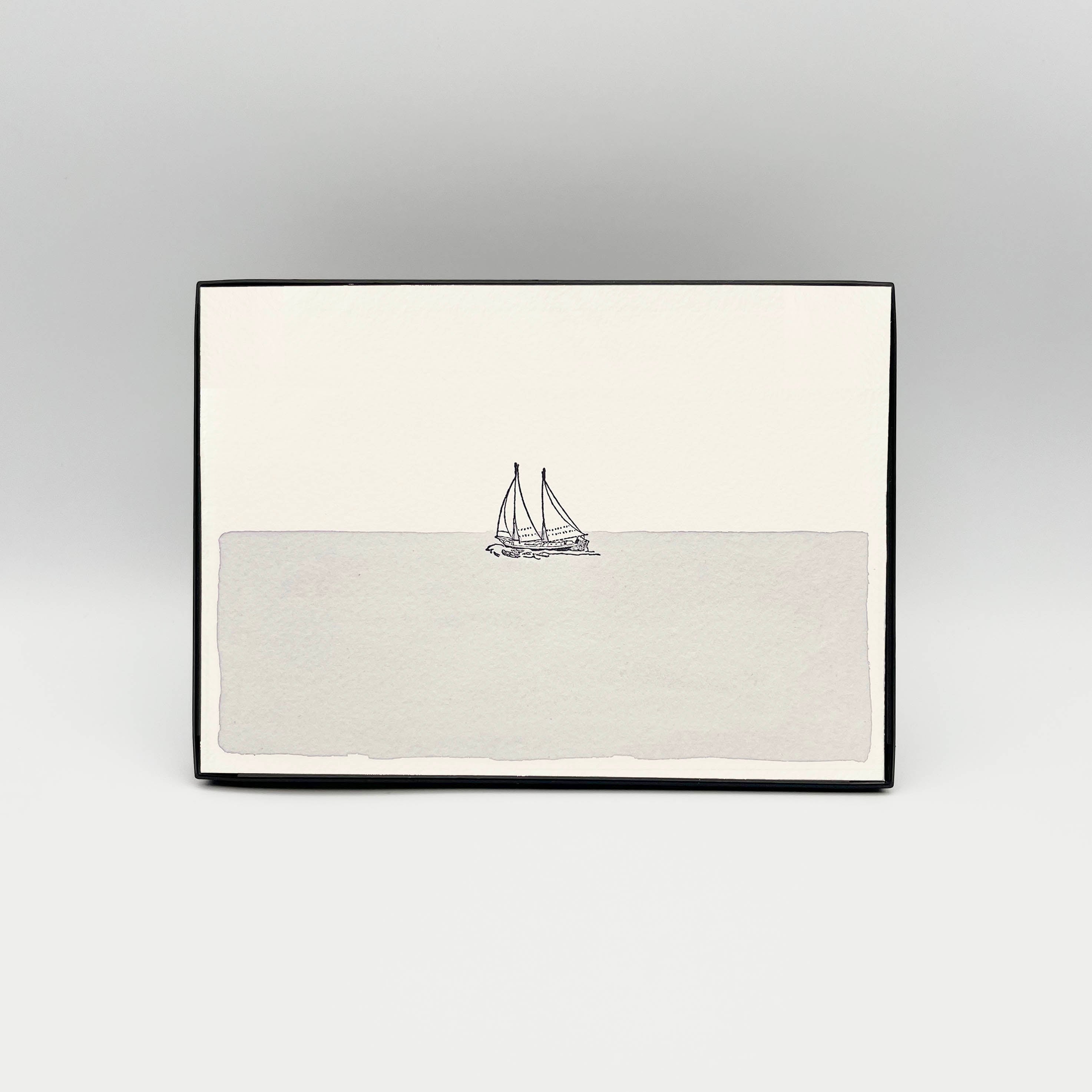 5 x 7" Horizontal Sailboat in Water Artwork