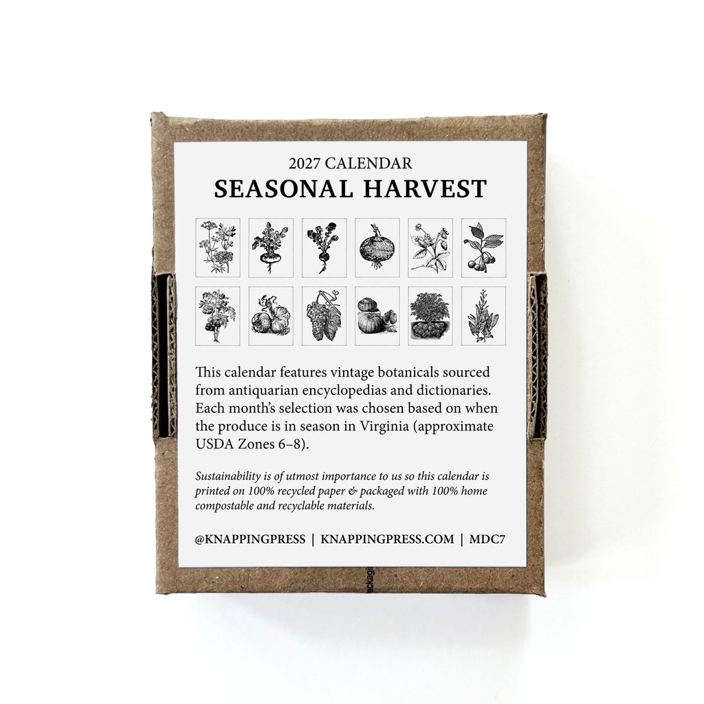 2027 Mini Desk Calendar | Seasonal Harvest