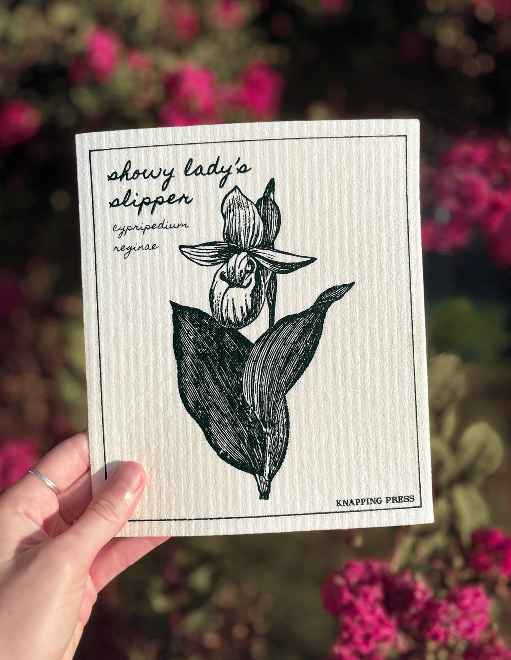 Swedish Dishcloth - Showy Lady's Slipper