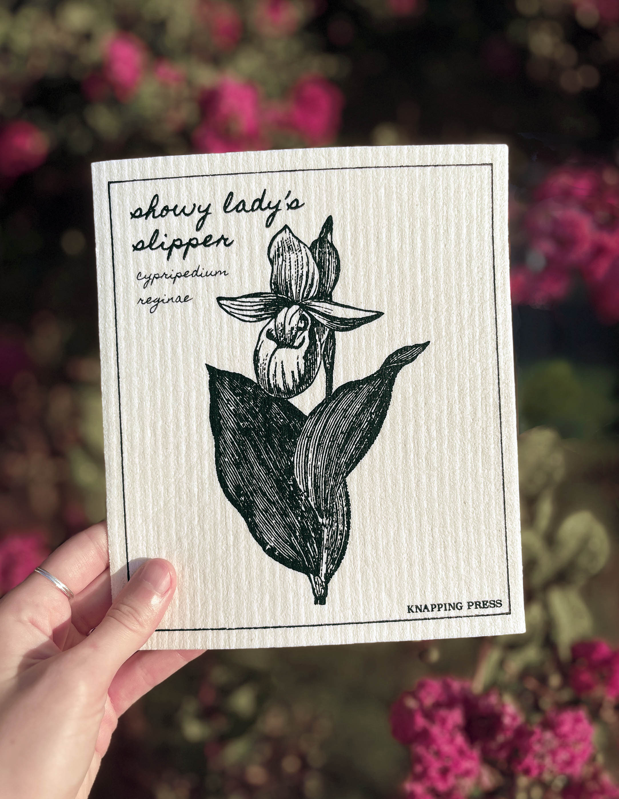 Swedish Dishcloth - Showy Lady's Slipper