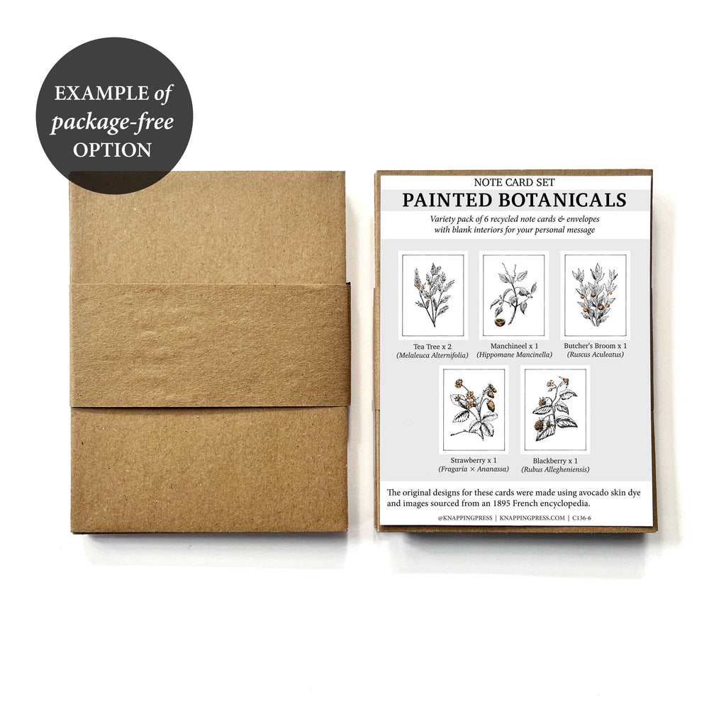 Set of 6 - 100% Recycled Note Cards - Heart Pattern